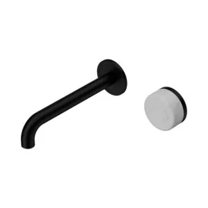 Nero Serenity Progressive Wall Basin Mixer 185mm Spout With Carrara Handle Matte Black by Nero Tapware, a Bathroom Taps & Mixers for sale on Style Sourcebook