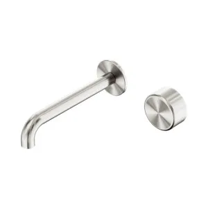 Nero Serenity Progressive Wall Basin Mixer 185mm Spout With Metal Handle Brushed Nickel by Nero Tapware, a Bathroom Taps & Mixers for sale on Style Sourcebook