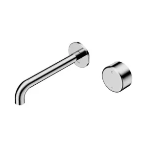 Nero Serenity Progressive Wall Basin Mixer 185mm Spout With Metal Handle Chrome by Nero Tapware, a Bathroom Taps & Mixers for sale on Style Sourcebook
