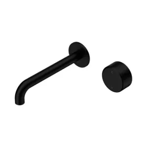 Nero Serenity Progressive Wall Basin Mixer 185mm Spout With Metal Handle Matte Black by Nero Tapware, a Bathroom Taps & Mixers for sale on Style Sourcebook
