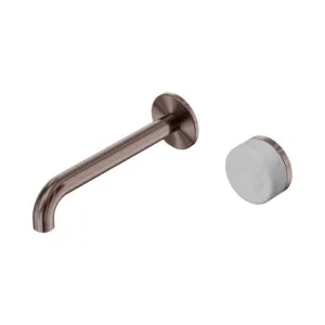 Nero Serenity Progressive Wall Basin Mixer 220mm Spout With Carrara Handle Brushed Bronze by Nero Tapware, a Bathroom Taps & Mixers for sale on Style Sourcebook
