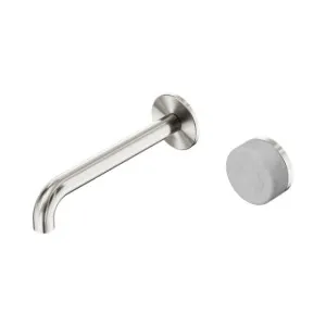 Nero Serenity Progressive Wall Basin Mixer 220mm Spout With Carrara Handle Brushed Nickel by Nero Tapware, a Bathroom Taps & Mixers for sale on Style Sourcebook