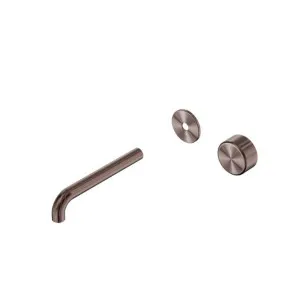 Nero Serenity Progressive Wall Basin Mixer 220mm Spout With Metal Handle Trim Kit Only Brushed Bronze by Nero Tapware, a Bathroom Taps & Mixers for sale on Style Sourcebook