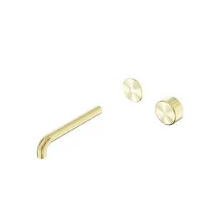 Nero Serenity Progressive Wall Basin Mixer 220mm Spout With Metal Handle Trim Kit Only Brushed Gold by Nero Tapware, a Bathroom Taps & Mixers for sale on Style Sourcebook