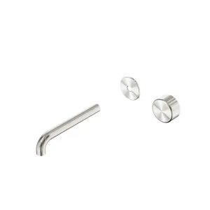 Nero Serenity Progressive Wall Basin Mixer 220mm Spout With Metal Handle Trim Kit Only Brushed Nickel by Nero Tapware, a Bathroom Taps & Mixers for sale on Style Sourcebook