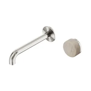 Nero Serenity Progressive Wall Basin Mixer 220mm Spout With Rome Travertine Handle Brushed Nickel by Nero Tapware, a Bathroom Taps & Mixers for sale on Style Sourcebook