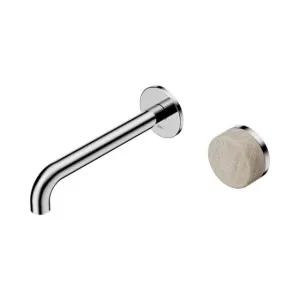 Nero Serenity Progressive Wall Basin Mixer 220mm Spout With Rome Travertine Handle Chrome by Nero Tapware, a Bathroom Taps & Mixers for sale on Style Sourcebook