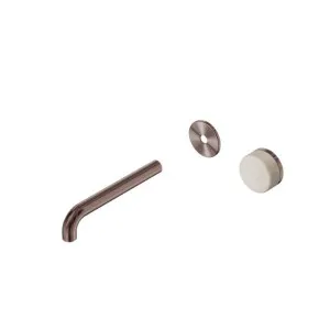 Nero Serenity Progressive Wall Basin Mixer 220mm Spout With Rome Travertine Handle Trim Kit Only Brushed Bronze by Nero Tapware, a Bathroom Taps & Mixers for sale on Style Sourcebook