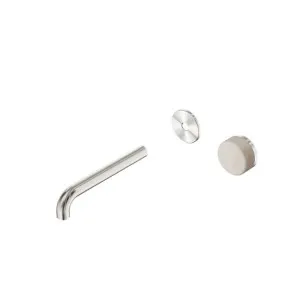 Nero Serenity Progressive Wall Basin Mixer 220mm Spout With Rome Travertine Handle Trim Kit Only Brushed Nickel by Nero Tapware, a Bathroom Taps & Mixers for sale on Style Sourcebook