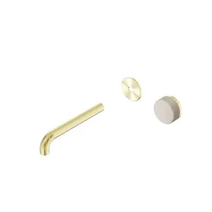 Nero Serenity Progressive Wall Basin Mixer 220mm Spout With Rome Travertine Handle Trim Kit Only Brushed Gold by Nero Tapware, a Bathroom Taps & Mixers for sale on Style Sourcebook