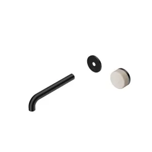 Nero Serenity Progressive Wall Basin Mixer 220mm Spout With Rome Travertine Handle Trim Kit Only Matte Black by Nero Tapware, a Bathroom Taps & Mixers for sale on Style Sourcebook