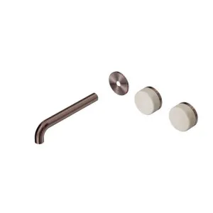 Nero Serenity Wall Basin Set 185mm Offset spout With Rome Travertine Handle Trim Kit Only Brushed Bronze by Nero Tapware, a Bathroom Taps & Mixers for sale on Style Sourcebook