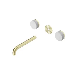 Nero Serenity Wall Basin Set 185mm Spout With Carrara Handle Trim Kit Only Brushed Gold by Nero Tapware, a Bathroom Taps & Mixers for sale on Style Sourcebook