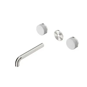 Nero Serenity Wall Basin Set 185mm Spout With Carrara Handle Trim Kit Only Brushed Nickel by Nero Tapware, a Bathroom Taps & Mixers for sale on Style Sourcebook