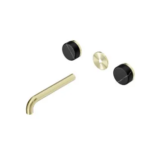 Nero Serenity Wall Basin Set 185mm Spout With Marquina Black Handle Trim Kit Only Brushed Gold by Nero Tapware, a Bathroom Taps & Mixers for sale on Style Sourcebook