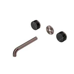 Nero Serenity Wall Basin Set 185mm Spout With Marquina Black Handle Trim Kit Only Brushed Bronze by Nero Tapware, a Bathroom Taps & Mixers for sale on Style Sourcebook