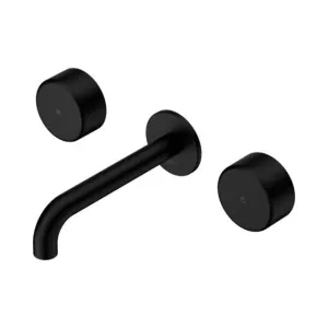 Nero Serenity Wall Basin Set 185mm Spout With Metal Handle Matte Black by Nero Tapware, a Bathroom Taps & Mixers for sale on Style Sourcebook