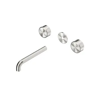 Nero Serenity Wall Basin Set 185mm Spout With Metal Handle Trim Kit Only Brushed Nickel by Nero Tapware, a Bathroom Taps & Mixers for sale on Style Sourcebook