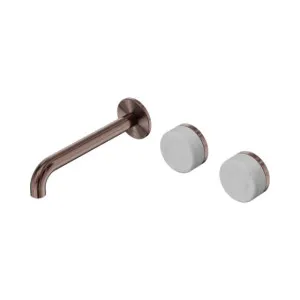 Nero Serenity Wall Basin Set 220mm Offset Spout With Carrara Handle Brushed Bronze by Nero Tapware, a Bathroom Taps & Mixers for sale on Style Sourcebook