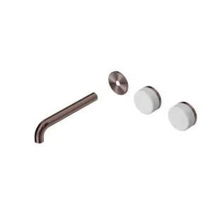 Nero Serenity Wall Basin Set 220mm Offset spout With Carrara Handle Trim Kit Only Brushed Bronze by Nero Tapware, a Bathroom Taps & Mixers for sale on Style Sourcebook