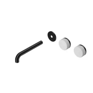 Nero Serenity Wall Basin Set 220mm Offset spout With Carrara Handle Trim Kit Only Matte Black by Nero Tapware, a Bathroom Taps & Mixers for sale on Style Sourcebook