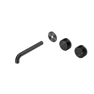 Nero Serenity Wall Basin Set 220mm Offset spout With Marquina Black Handle Trim Kit Only Gun Metal by Nero Tapware, a Bathroom Taps & Mixers for sale on Style Sourcebook