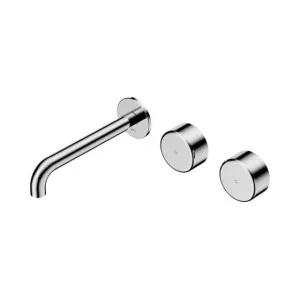 Nero Serenity Wall Basin Set 220mm Offset Spout With Metal Handle Chrome by Nero Tapware, a Bathroom Taps & Mixers for sale on Style Sourcebook