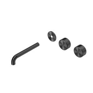 Nero Serenity Wall Basin Set 220mm Offset spout With Metal Handle Trim Kit Only Gun Metal by Nero Tapware, a Bathroom Taps & Mixers for sale on Style Sourcebook