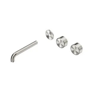 Nero Serenity Wall Basin Set 220mm Offset spout With Metal Handle Trim Kit Only Brushed Nickel by Nero Tapware, a Bathroom Taps & Mixers for sale on Style Sourcebook