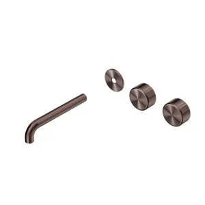 Nero Serenity Wall Basin Set 220mm Offset spout With Metal Handle Trim Kit Only Brushed Bronze by Nero Tapware, a Bathroom Taps & Mixers for sale on Style Sourcebook