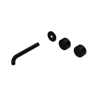 Nero Serenity Wall Basin Set 220mm Offset spout With Metal Handle Trim Kit Only Matte Black by Nero Tapware, a Bathroom Taps & Mixers for sale on Style Sourcebook