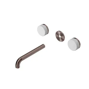 Nero Serenity Wall Basin Set 220mm Spout With Carrara Handle Trim Kit Only Brushed Bronze by Nero Tapware, a Bathroom Taps & Mixers for sale on Style Sourcebook