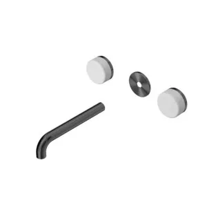 Nero Serenity Wall Basin Set 220mm Spout With Carrara Handle Trim Kit Only Gun Metal by Nero Tapware, a Bathroom Taps & Mixers for sale on Style Sourcebook