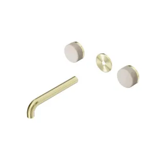 Nero Serenity Wall Basin Set 220mm Spout With Rome Travertine Handle Trim Kit Only Brushed Gold by Nero Tapware, a Bathroom Taps & Mixers for sale on Style Sourcebook