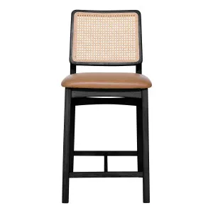 Jonas Bar Chair in Urbane Leather Light Brown / Black by OZ Design, a Bar Stools for sale on Style Sourcebook