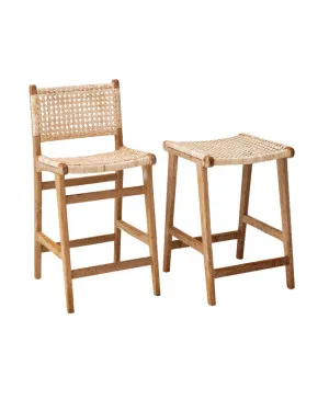 Luna High Back Teak Stool by Koko Collective, a Stools for sale on Style Sourcebook