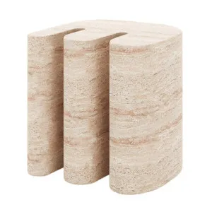Ashford Modern Indoor Concrete Accent Side Table - Travertine by null, a Side Table for sale on Style Sourcebook