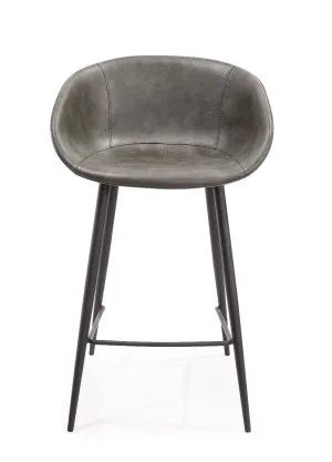Nicola Barstool - Green Olive Faux Leather by null, a Bar Stools for sale on Style Sourcebook