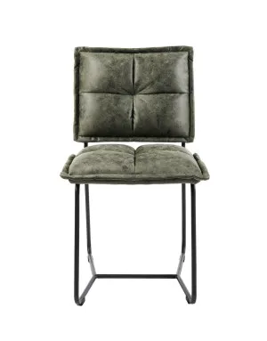 Cecil Dining Chair - Olive Green Recycled Leather by null, a Dining Chairs for sale on Style Sourcebook