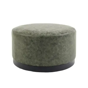 Hansel Ottoman - Dark Green Recycled Leather by null, a Ottomans for sale on Style Sourcebook