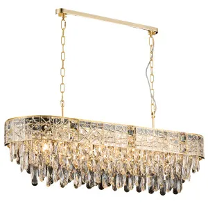Vencha Finley Cascading Crystal Bar Pendant Gold by Vencha, a Chandeliers for sale on Style Sourcebook