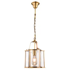 Vencha Brentwood Small Curved Hexagonal Lantern Pendant Gold by Vencha, a Pendant Lighting for sale on Style Sourcebook