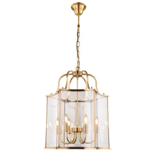 Vencha Brentwood Large Curved Hexagonal Lantern Pendant Gold by Vencha, a Pendant Lighting for sale on Style Sourcebook
