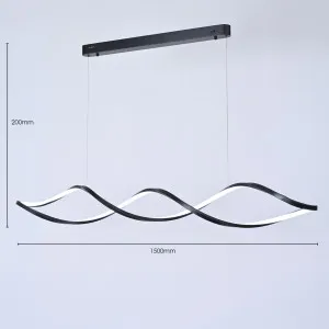 Vencha Kingston Contemporary LED Pendant with Modern Looping Wave Black by Vencha, a Pendant Lighting for sale on Style Sourcebook