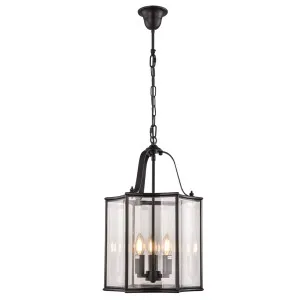 Vencha Brentwood Standard Curved Hexagonal Lantern Pendant Black by Vencha, a Pendant Lighting for sale on Style Sourcebook