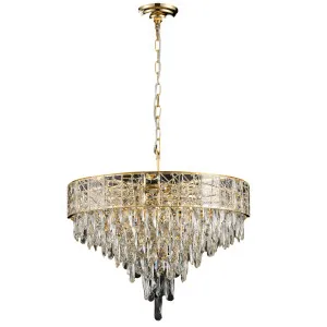 Vencha Finley Gold Cascading Crystal Pendant Light Small by Vencha, a Chandeliers for sale on Style Sourcebook