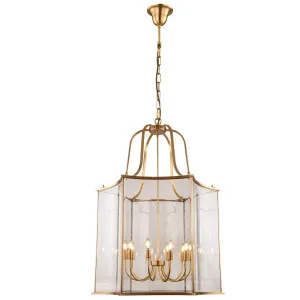 Vencha Brentwood Oversized Curved Hexagonal Lantern Pendant Gold by Vencha, a Pendant Lighting for sale on Style Sourcebook
