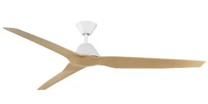 Fanco Infinity-iD 64" Smart DC Ceiling Fan with Dual Control White and Beechwood by Fanco, a Ceiling Fans for sale on Style Sourcebook