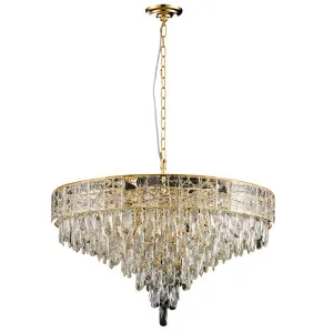 Vencha Finley Gold Cascading Crystal Pendant Light Medium by Vencha, a Chandeliers for sale on Style Sourcebook