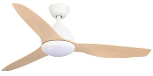 Fanco Breeze 48" AC Ceiling Fan with LED Light and Wall Control White and Beechwood by Fanco, a Ceiling Fans for sale on Style Sourcebook